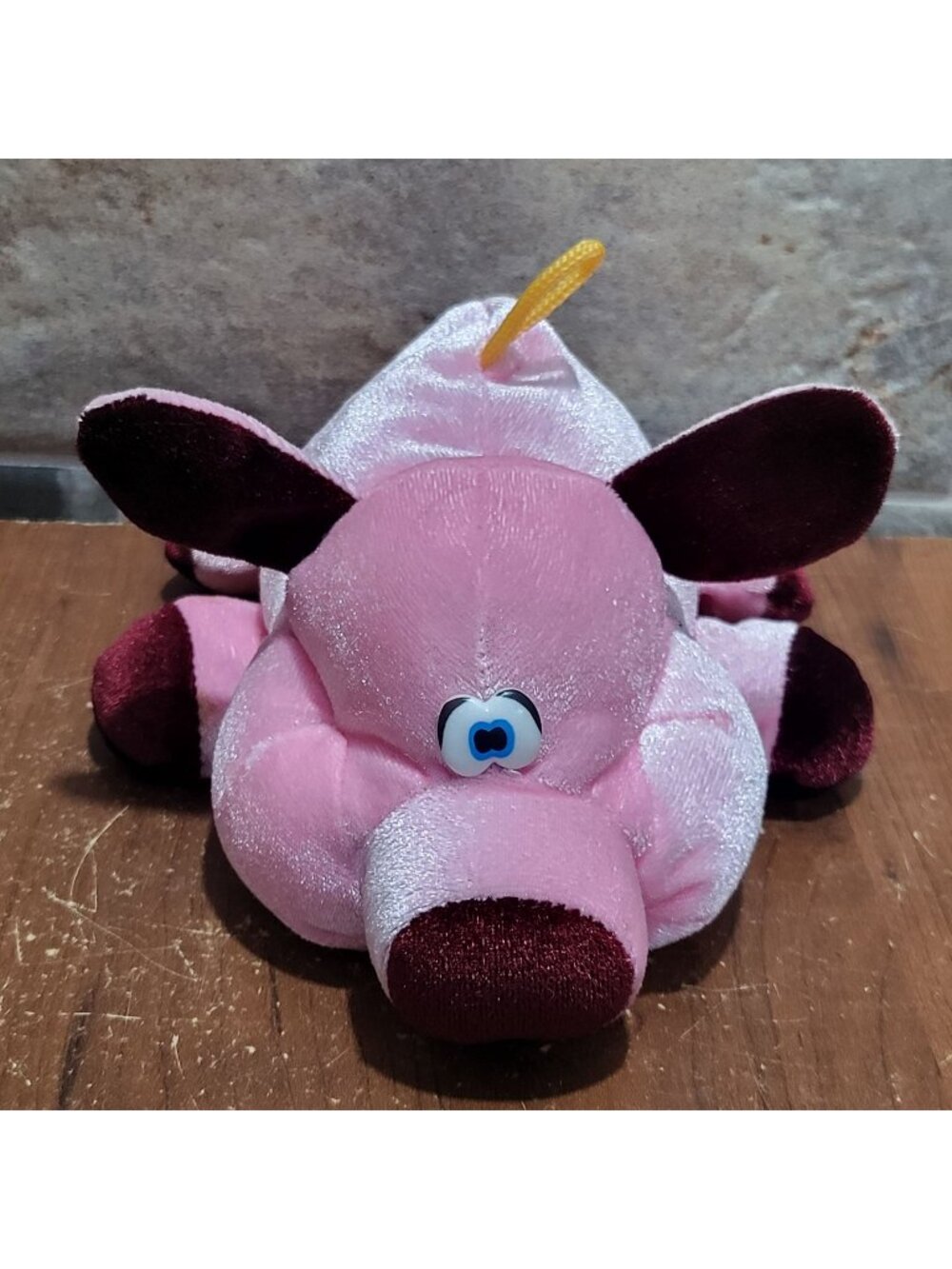 Classic Toy Pink Plush Pig Googly Blue Eyes